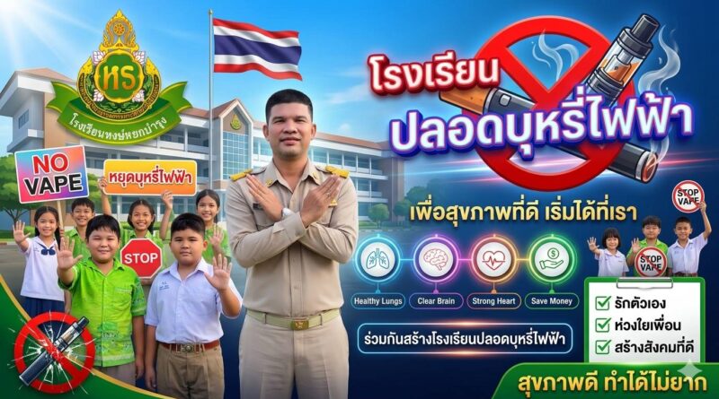 โรงเรียนหงษ์หยกบำรุง ประกาศเจตนารมณ์ “โรงเรียนปลอดบุหรี่ไฟฟ้า”